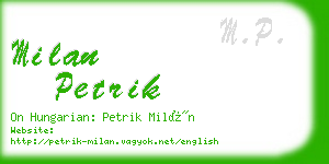 milan petrik business card